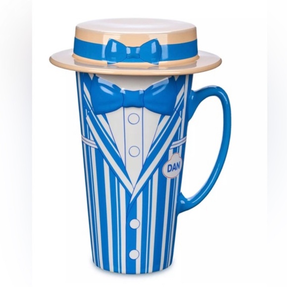 Disney Other - NWT Disney Dapper Dan Blue Striped Mug with Lid